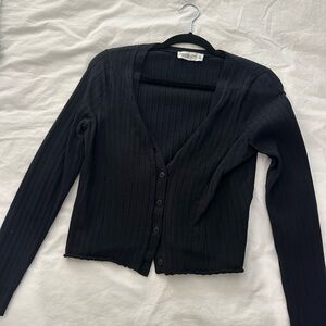 Abercrombie & Fitch Black Ribbed Cardigan